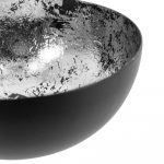 Schaaltje zwart met zilver 12,5x5cm metaal kommetje - hb4927