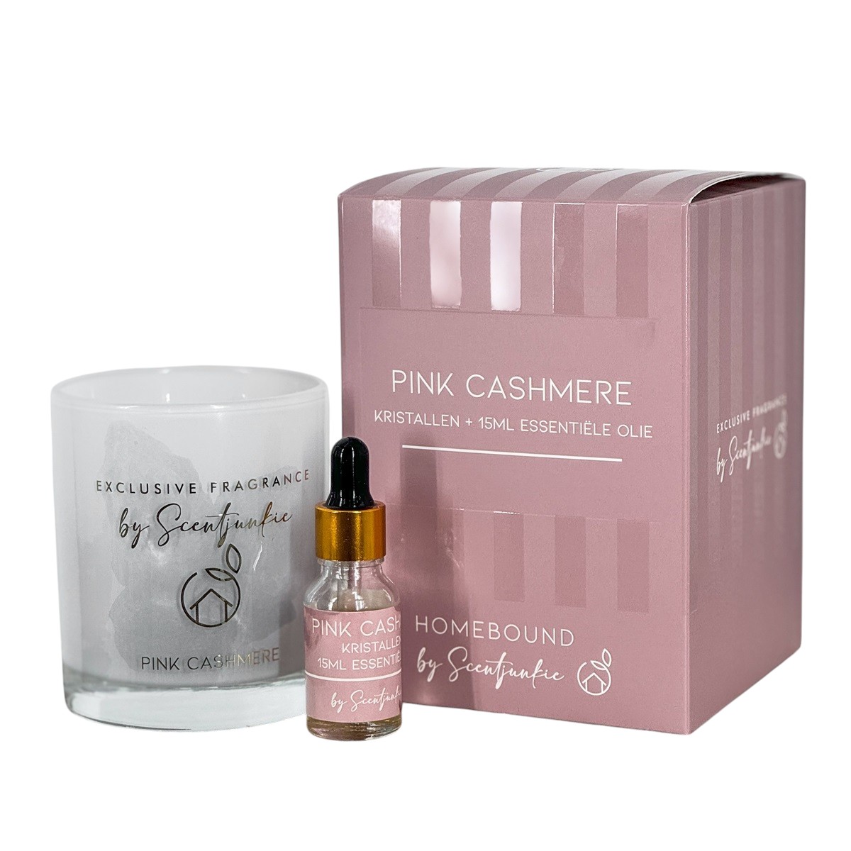 Geur kristallen Pink Cashmere met 15ml geurolie - Scent Junkie