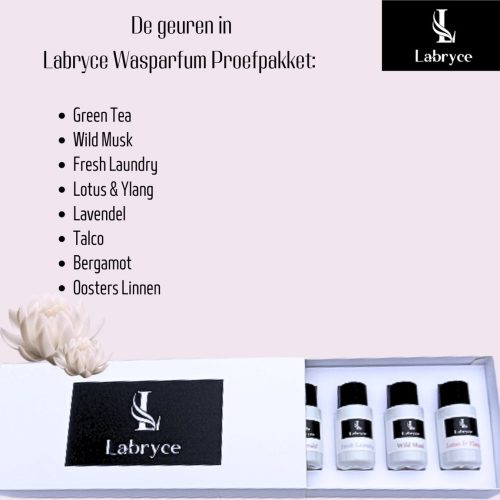 Wasparfum proefpakket met 8 flesjes van 20ml - Labryce